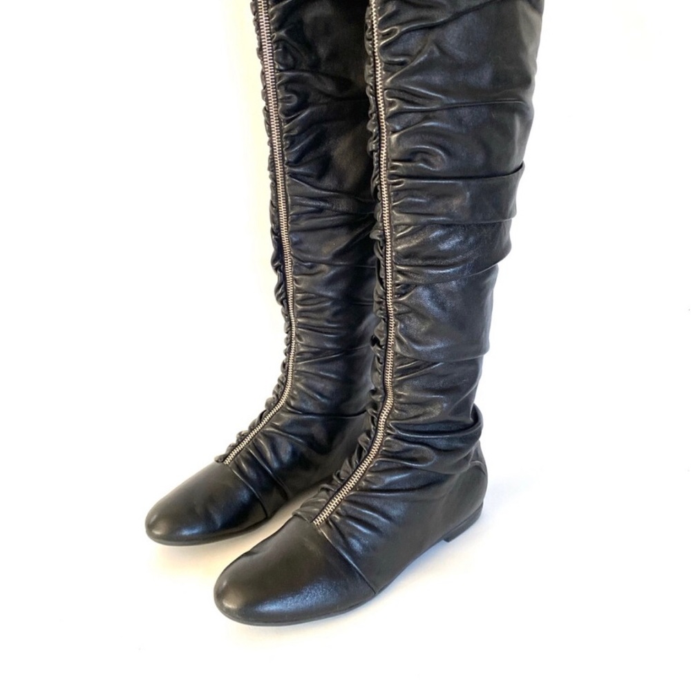 Giuseppe Zanotti Genuine Leather OTK Ruched Front Zipper Closure Boots - Picture 7 of 16